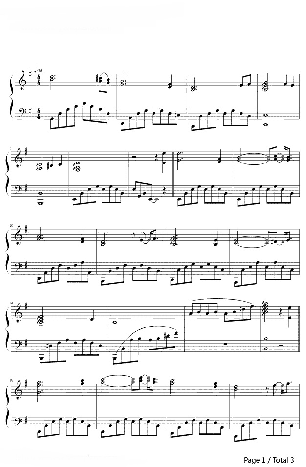 《绿袖子》的钢琴谱钢琴曲谱 - Richard Clayderman